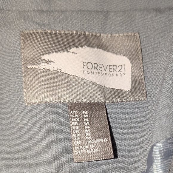 Forever 21 Contemporary Closureless Blazer Gray–Long Sleeve Size M-NWOT - Picture 5 of 9